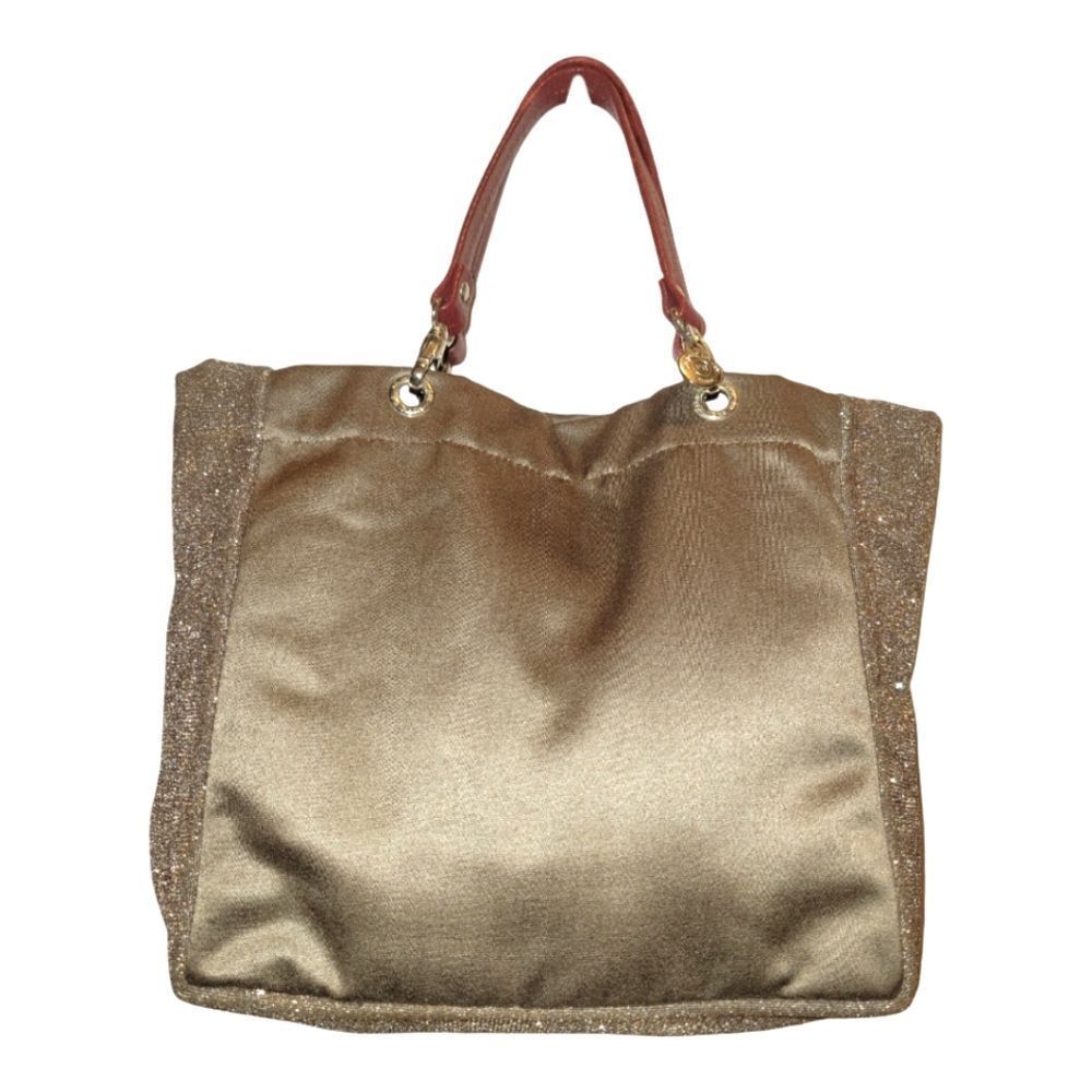 Francois Reiner Un jour un sac Tote Bag Satin Glitter Sides Leather Handles